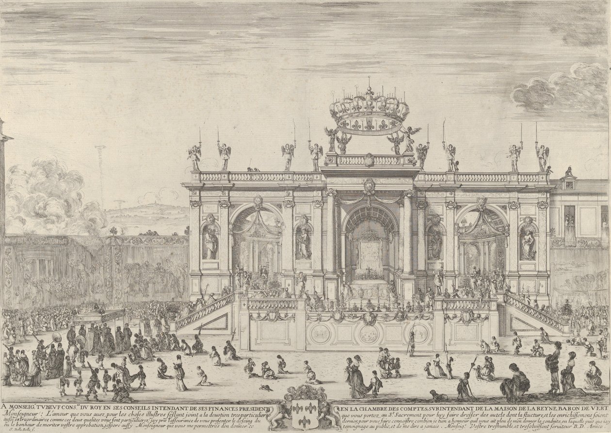 A szentség oltára bal oldalon, a szentség baldachin alatt, p..., kb. 1648. alkotó: Stefano della Bella
