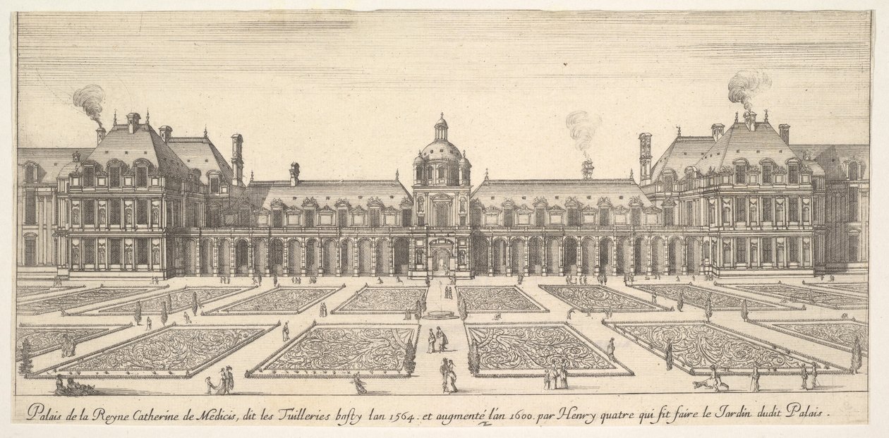 Medici Katalin palotája, az úgynevezett Tuilleries, a Különféle nézetekből..., 1649-51. alkotó: Stefano della Bella