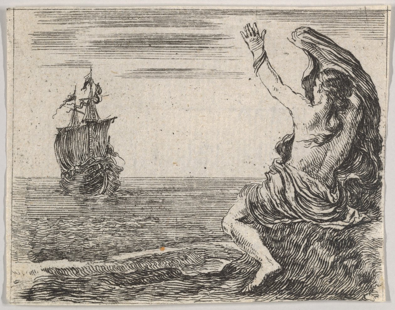 Thészeusz és Ariadné, a Game of Mythology Jeu de la Mythologie-ból, 1644. alkotó: Stefano della Bella