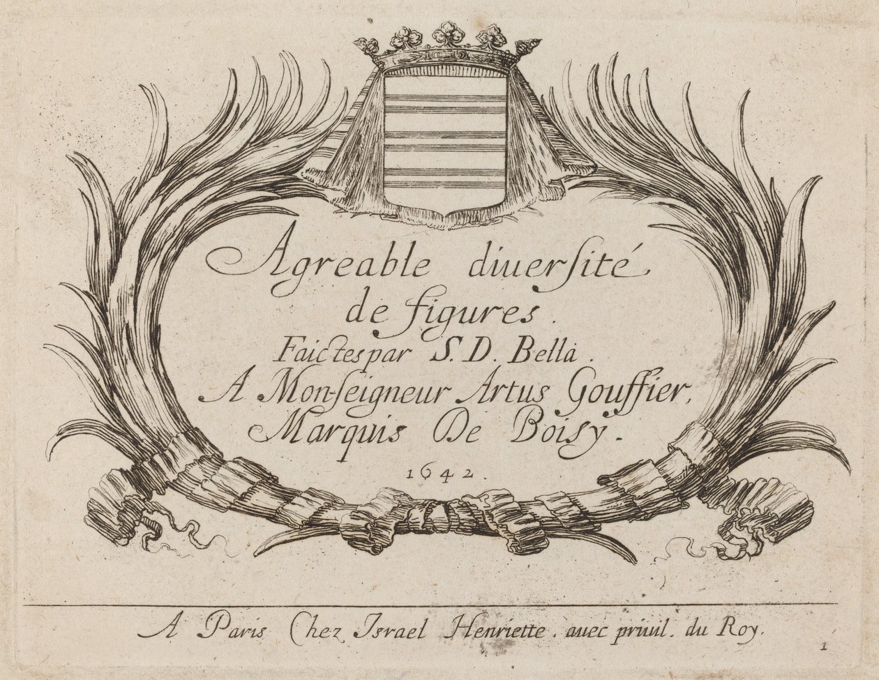 Címlap az Agreable Diversity of Figuresért, 1642. alkotó: Stefano della Bella