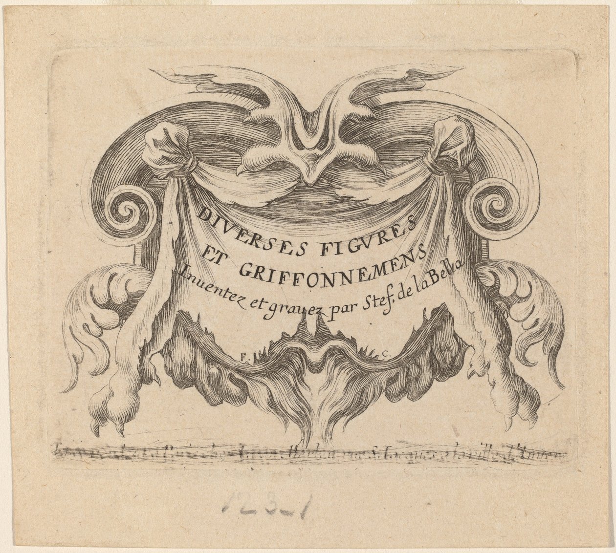 Címlap különféle figurákhoz és firkákhoz, 1646. alkotó: Stefano della Bella