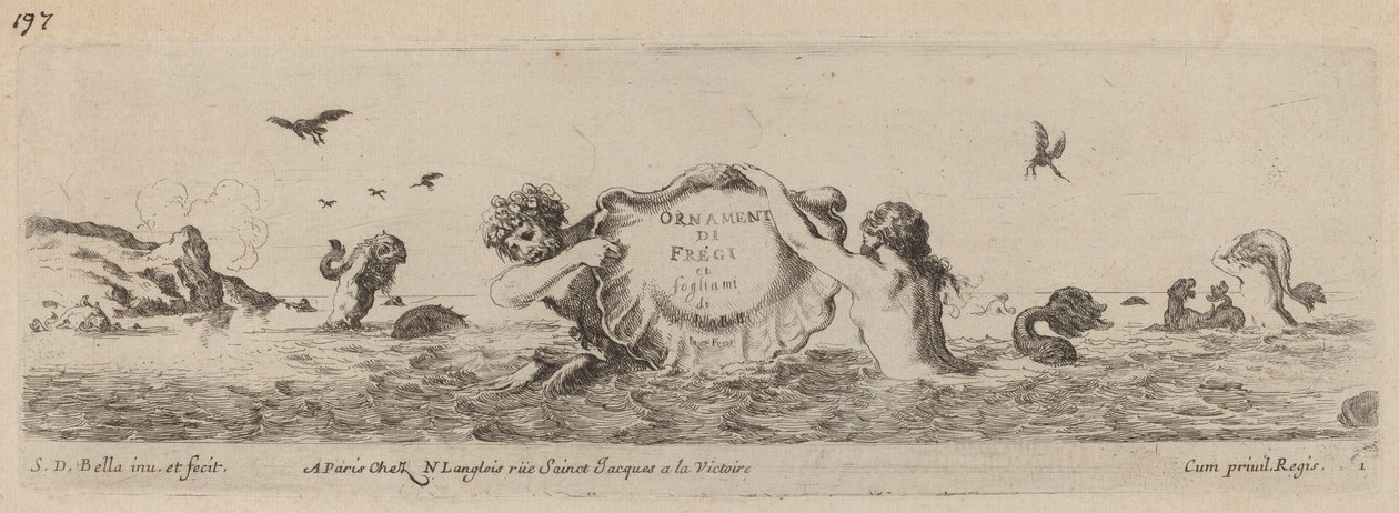 Címlap a frízek és fogliani díszekhez, valószínűleg 1648. alkotó: Stefano della Bella