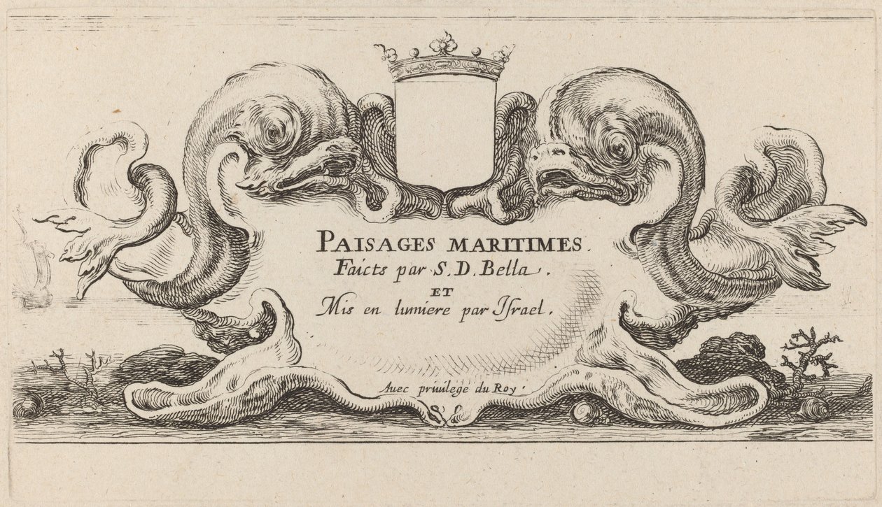 A Paysages maritimes címlapja, 1644. alkotó: Stefano della Bella
