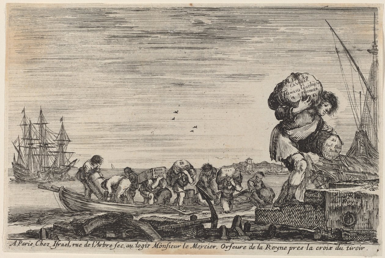 Címlap a tengeri kikötők látképéhez, 1647. alkotó: Stefano della Bella
