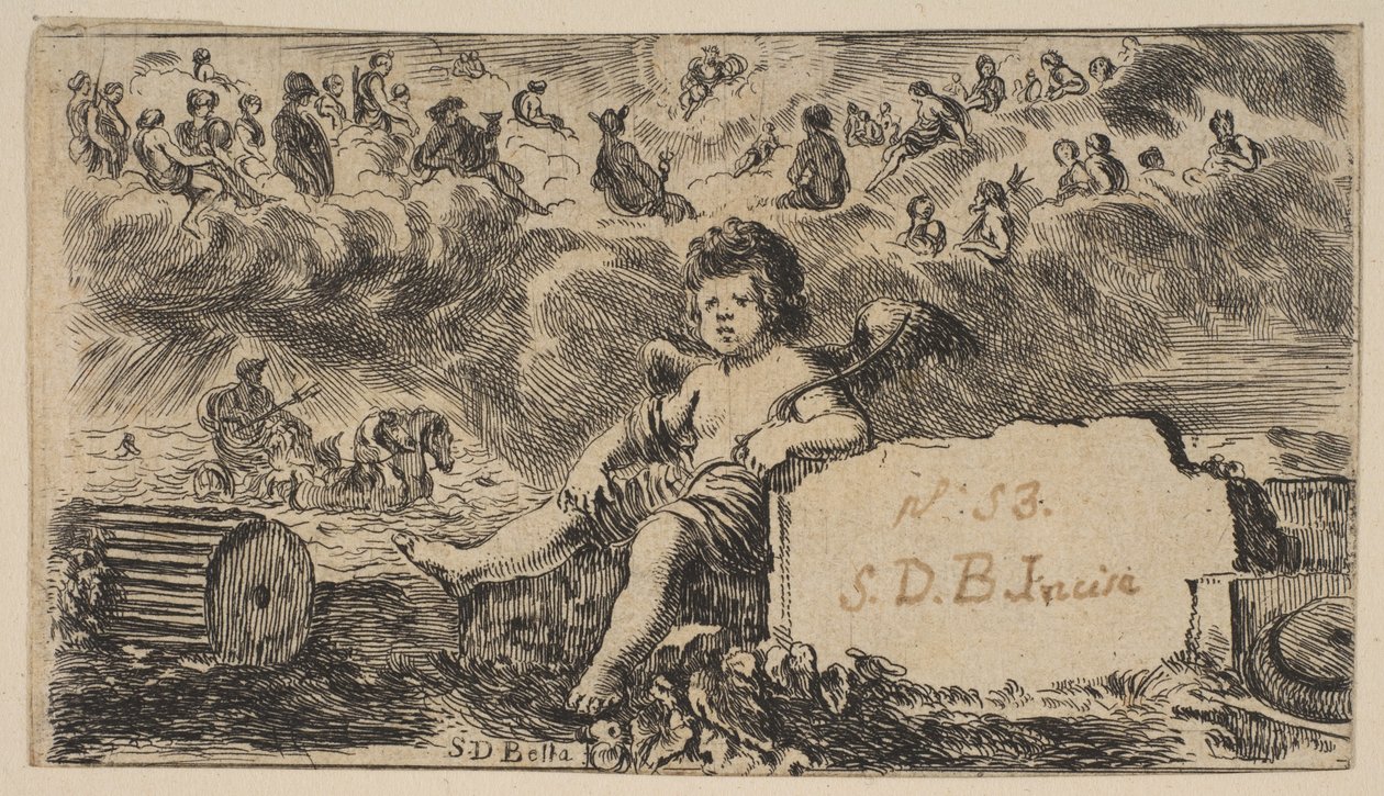 Címlap: Cupido, a Game of Mythology Jeu de la Mythologie-ból, 1644. alkotó: Stefano della Bella