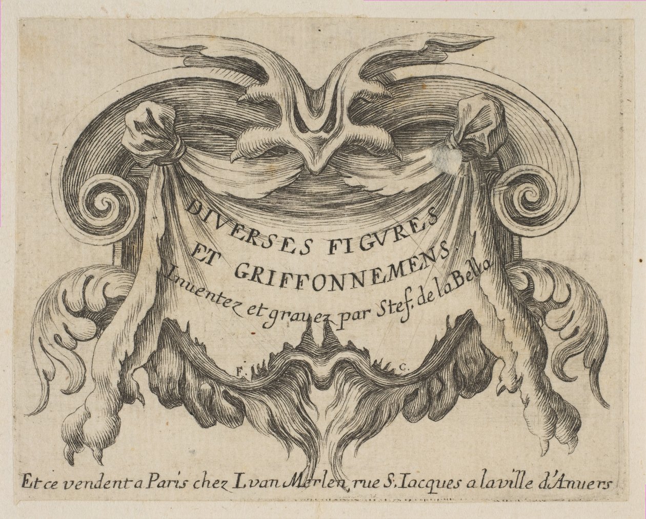 Címlap, a „Különféle figurák és firkák” kategóriából Diverses figures et griffonnemens, kb. 1646 alkotó: Stefano della Bella