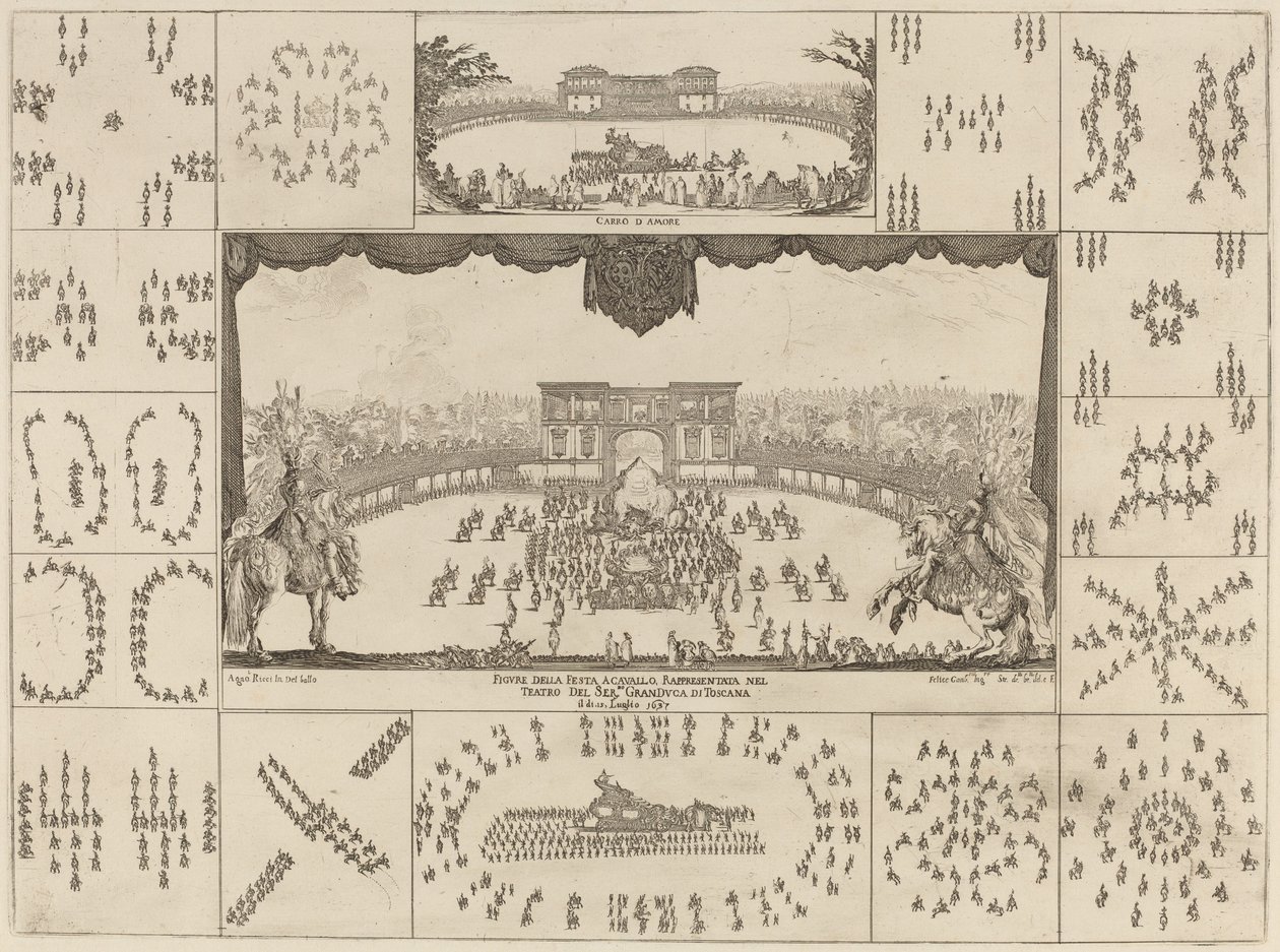 II. Ferdinánd nagyherceg házasságáért Firenzében rendezett torna, 1637. alkotó: Stefano della Bella