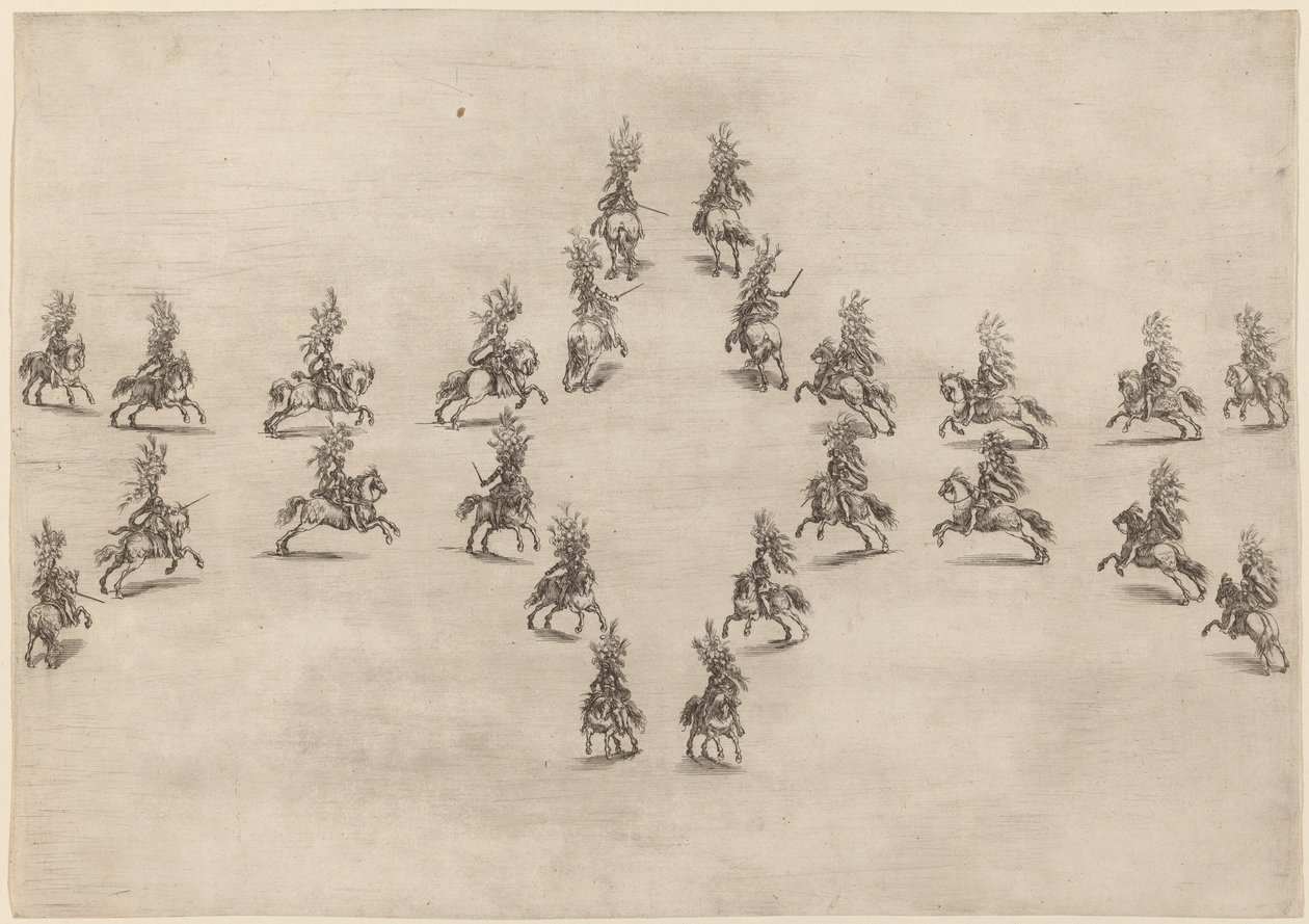 Huszonnégy lovas oválisban, 1652. alkotó: Stefano della Bella