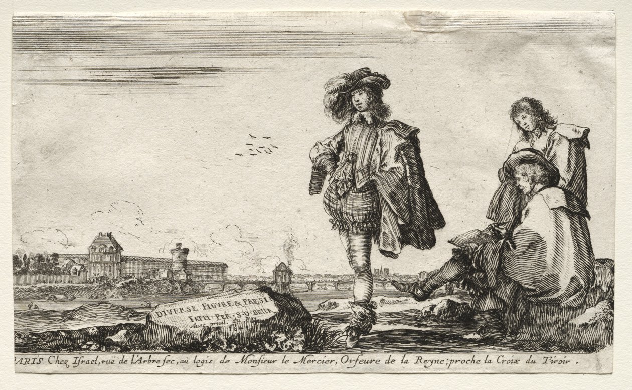 Különféle alakok és tájak, 1649. alkotó: Stefano della Bella