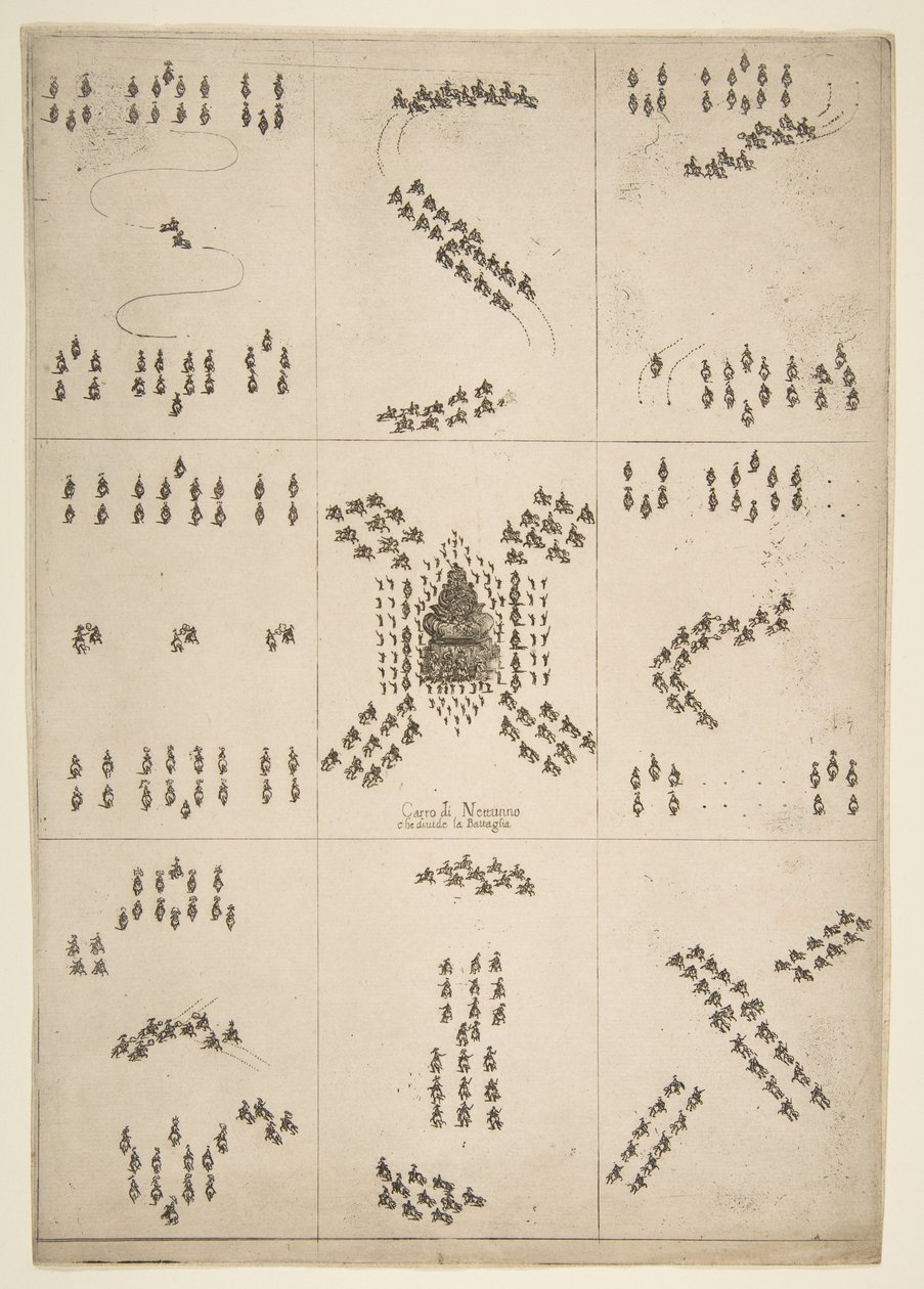 A lóbalett különféle figurái, 1652. alkotó: Stefano della Bella