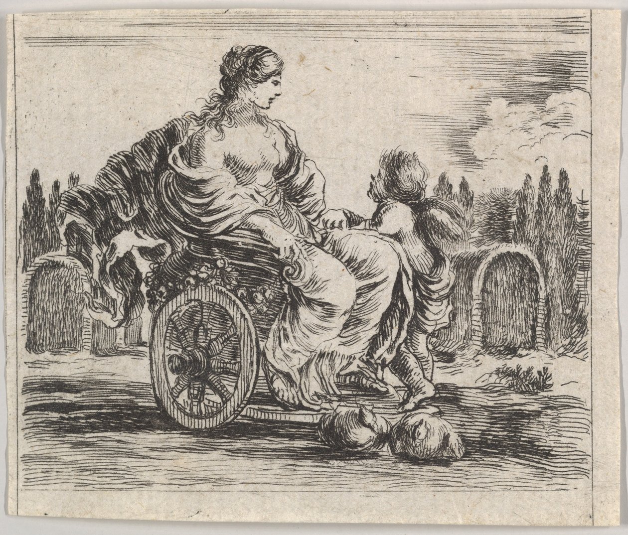 Vénusz a „Mitológia játékából”, a Jeu de la Mythologie, 1644. alkotó: Stefano della Bella