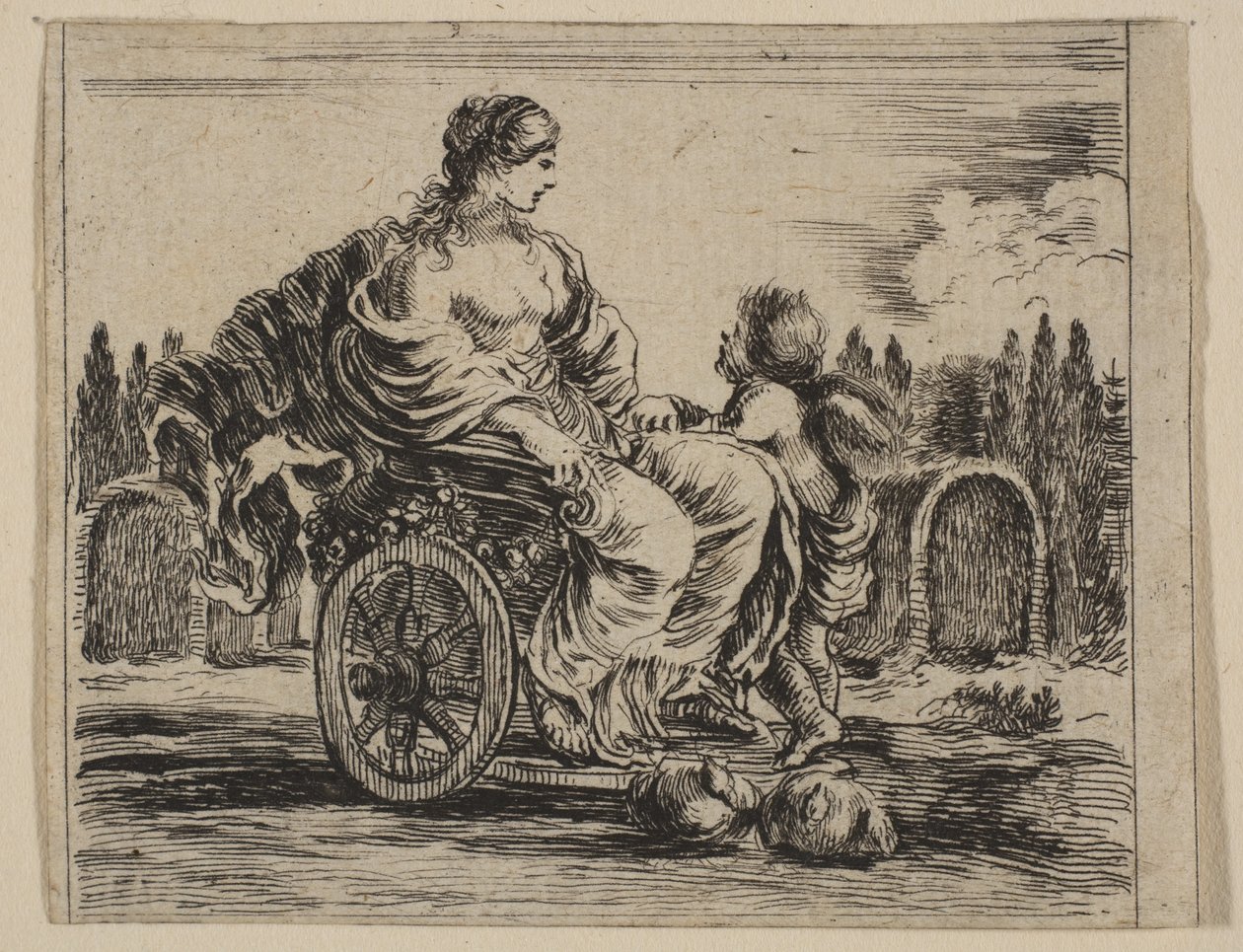 Vénusz, a Mitológiai játékból, a Mitológia játékából, 1644. alkotó: Stefano della Bella