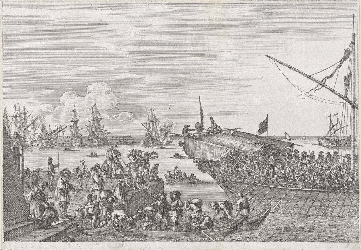 Konyhahajó indulása Livorno kikötőjében Livorno kikötője (sorozat címe) Vues de port de Livourne (sorozat címe) alkotó: Stefano della Bella