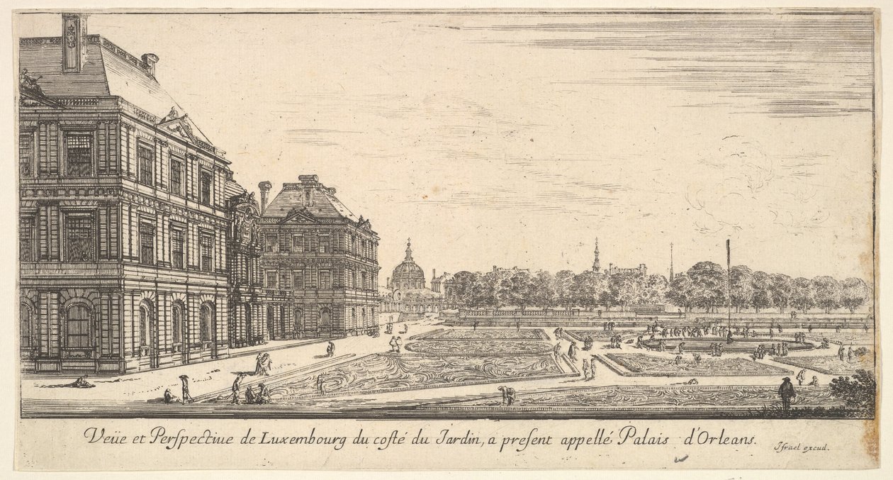 Luxembourg kilátása a Palais dOrleans kerti oldaláról, a Various view of... felől, 1649-51. alkotó: Stefano della Bella