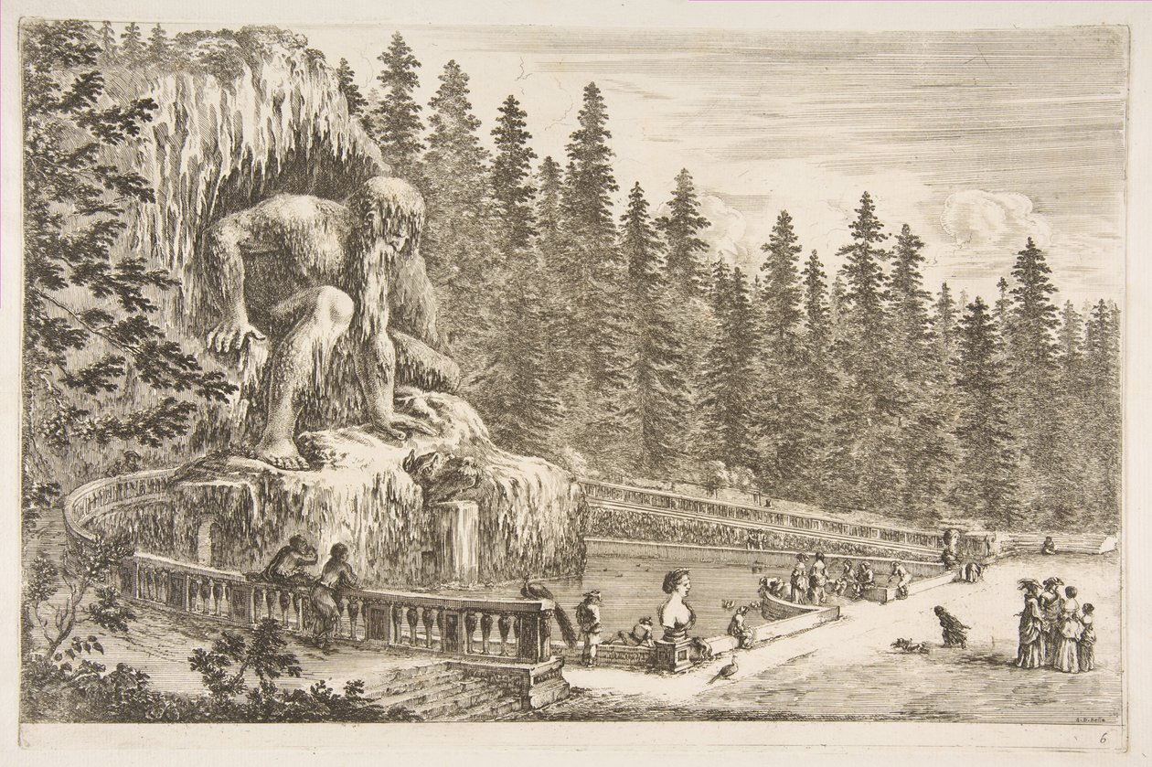 Pratolino villa: Az Appenino, kb. 1653. alkotó: Stefano della Bella