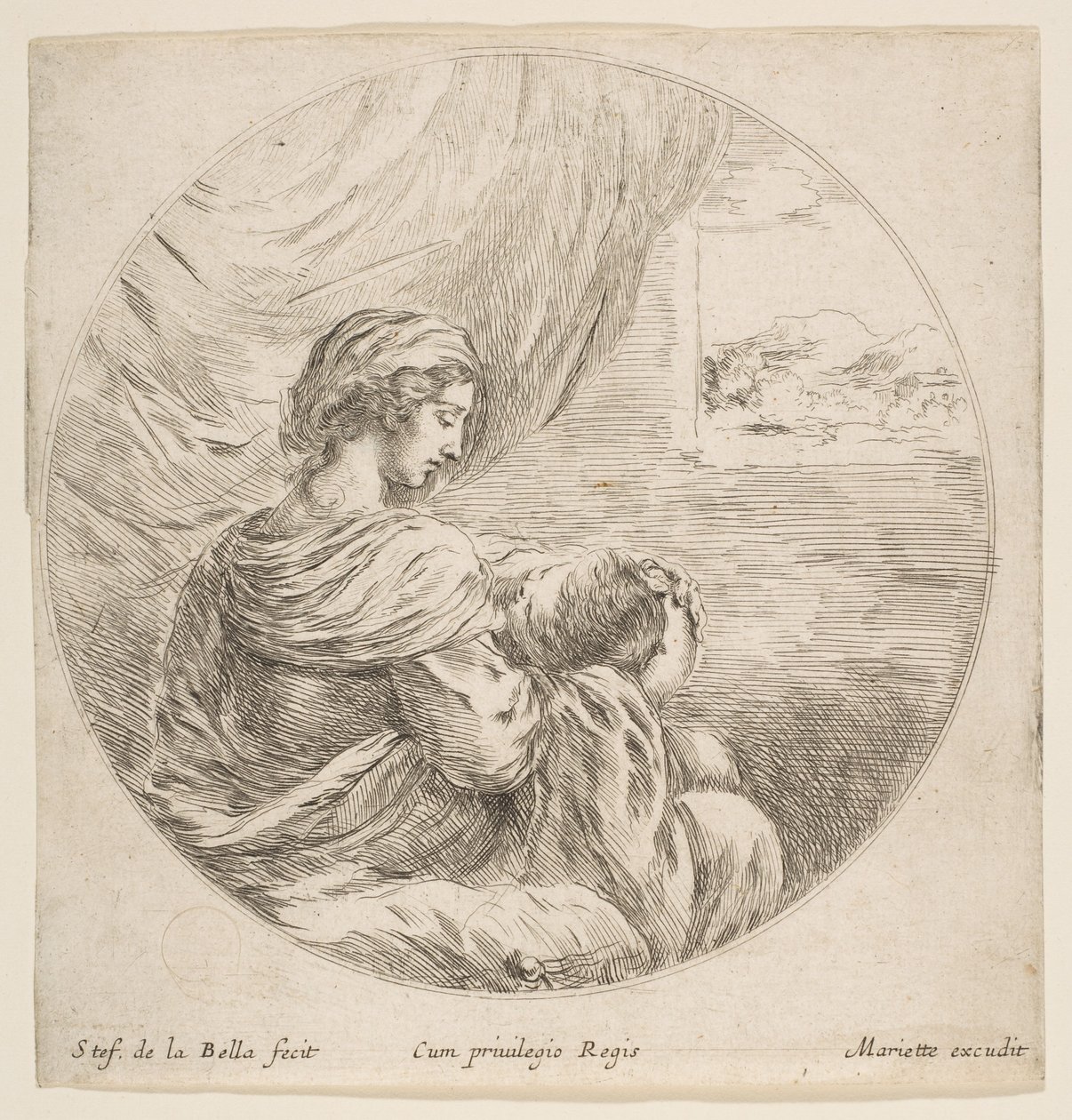 Szűz ápoló Krisztus gyermeke, kb. 1641. alkotó: Stefano della Bella