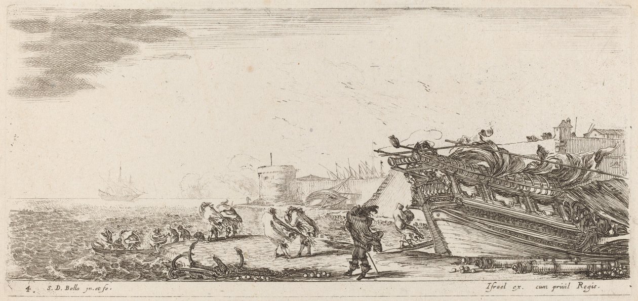 Szeles kikötő, 1644. alkotó: Stefano della Bella