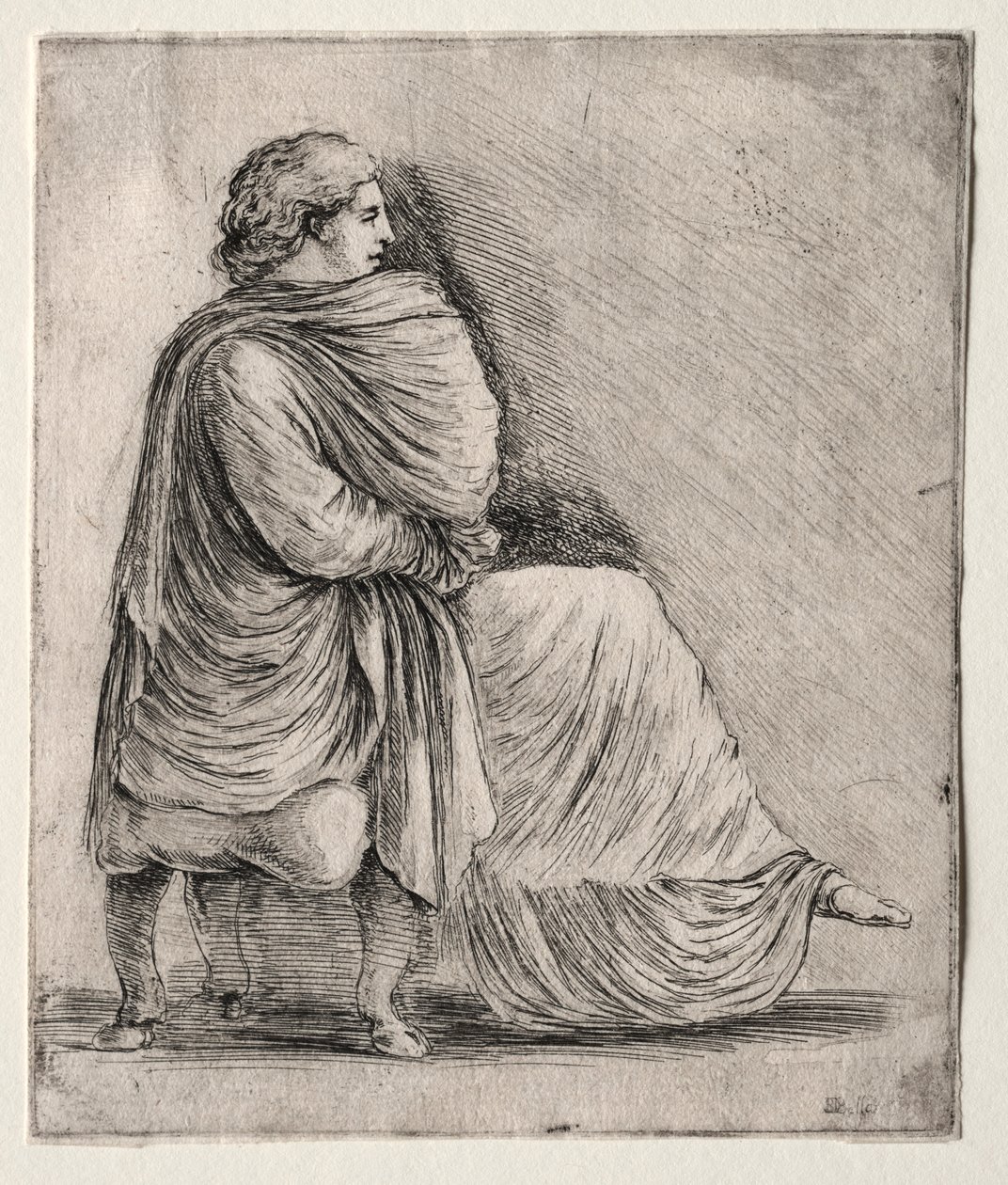Sámolyon ülő nő, c. 1620-1630-as évek. alkotó: Stefano della Bella