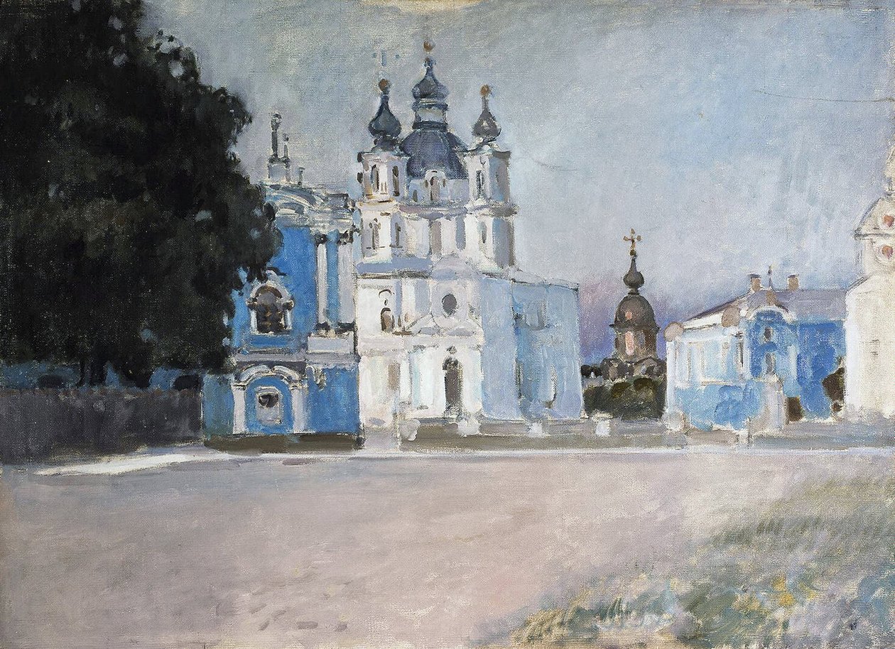 Le couvent Smolny a Saint Petersburg (A szmolnij kolostor Szentpéterváron) - Sztyepan Petrovics Jaremics (1869-1938/1939) festménye - Olaj, vászon, 20. század eleje, orosz művészet, 20. század eleje - Állami Ermitázs, Szentpétervár alkotó: Stepan Yaremich