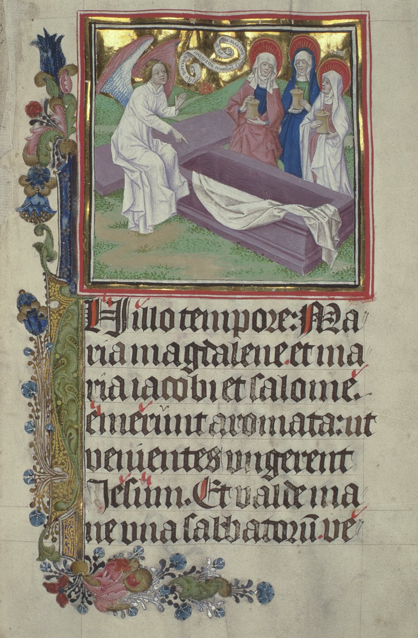 Czart asszony. 3017 IV, fol.9r A szent asszonyok Krisztus sírjánál alkotó: Stephan Lochner