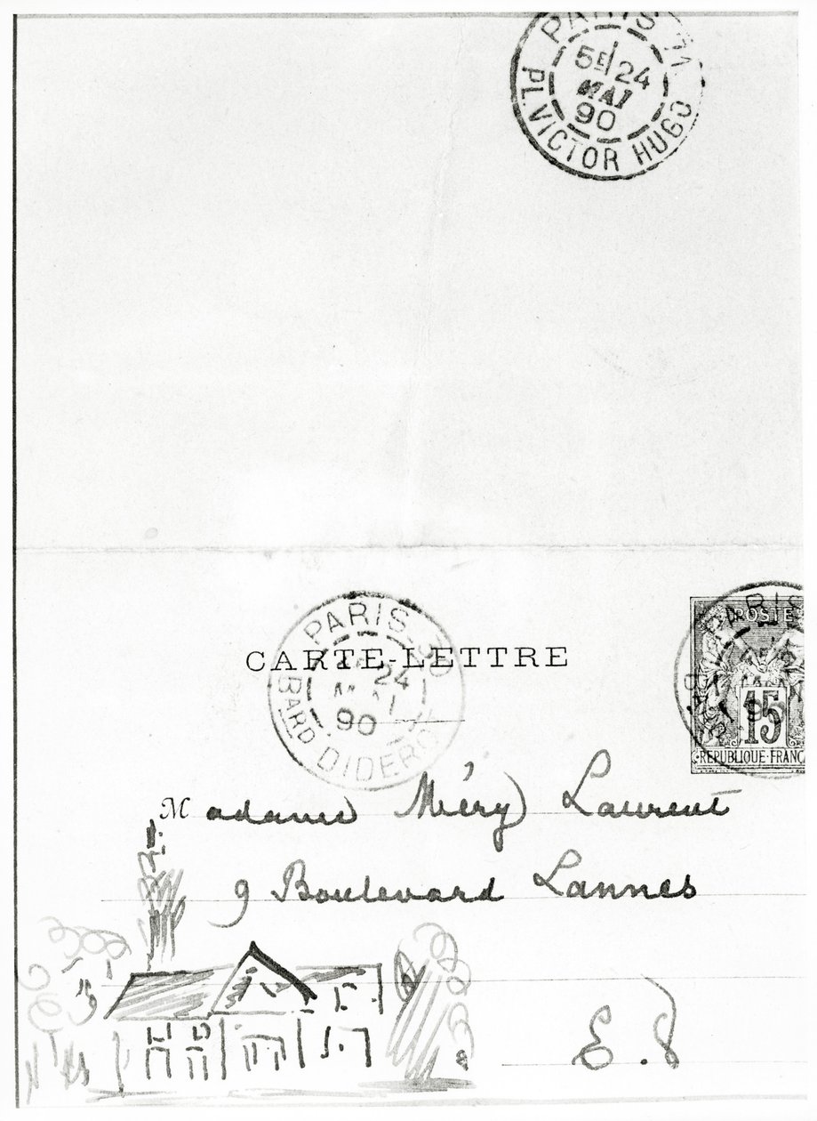 Boríték Stéphane Mallarmétól Méry Laurentig, 1890 alkotó: Stephane Mallarme