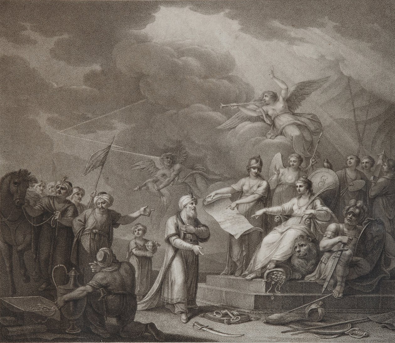 A Jassy-szerződés allegóriája, 1792 alkotó: Stephanoff