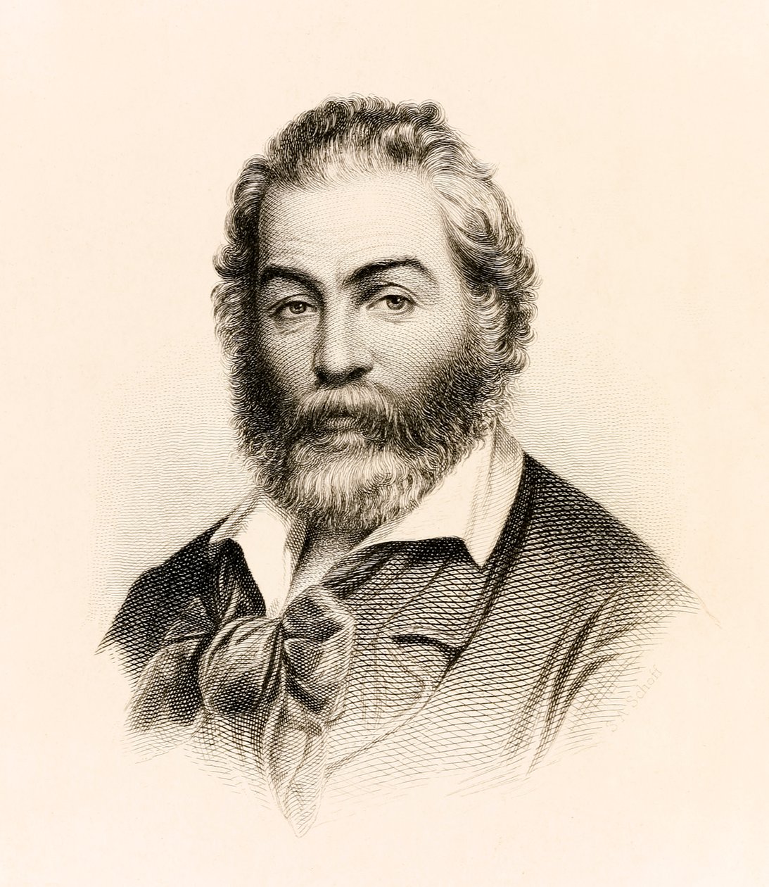 Elülső rész a "Leaves of Grass" 1860-as kiadásából, Walt Whitman amerikai költő költészetgyűjteményéből alkotó: Stephen Alonzo Schoff