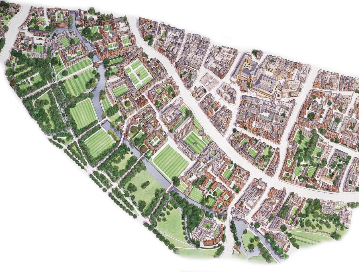 Cambridge légifelvétel (rajz 1996), 1990-2005 körül (tus és akvarell) alkotó: Stephen Conlin