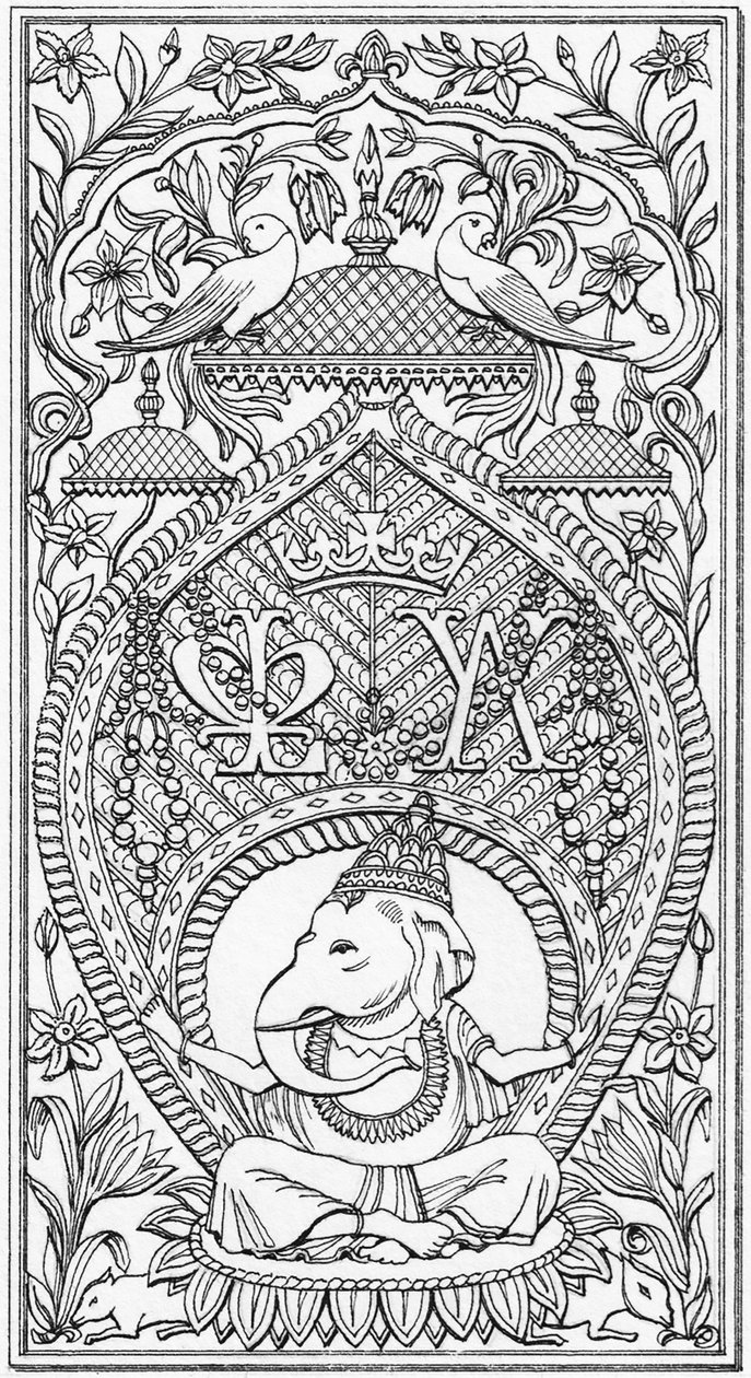 Indián tábla, Bagshot Park, Surrey, 1880-2023 körül (rajzolva 1997) (tinta) alkotó: Stephen Conlin