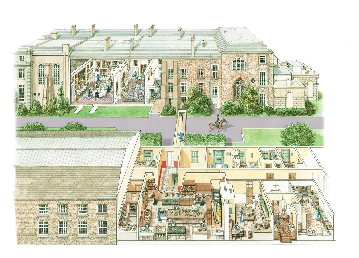 Petworth House, 1890-1914 körül (tus és akvarell, papír) alkotó: Stephen Conlin
