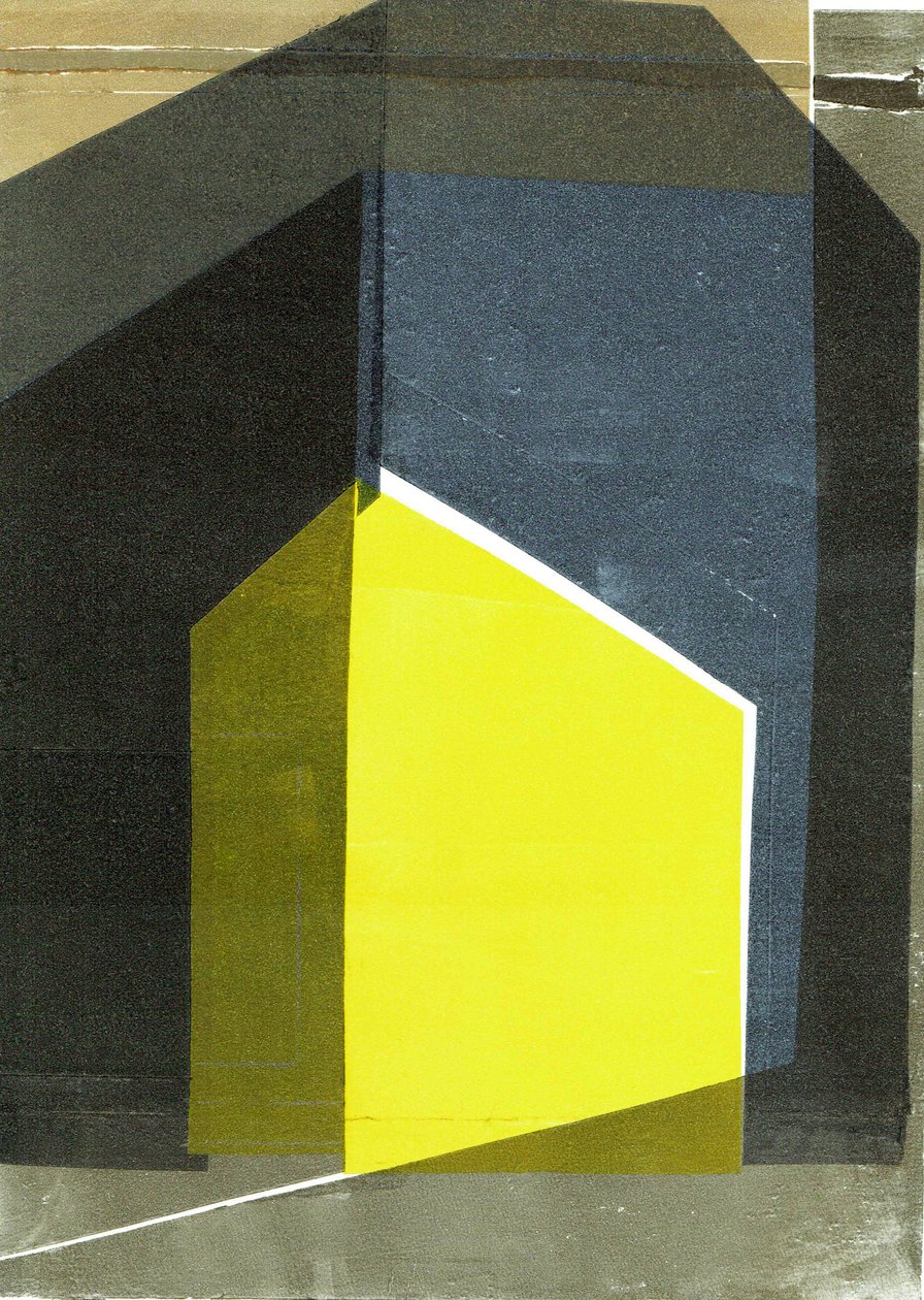Oblique V, 2020, monoprint, papír alkotó: Stephen Dow
