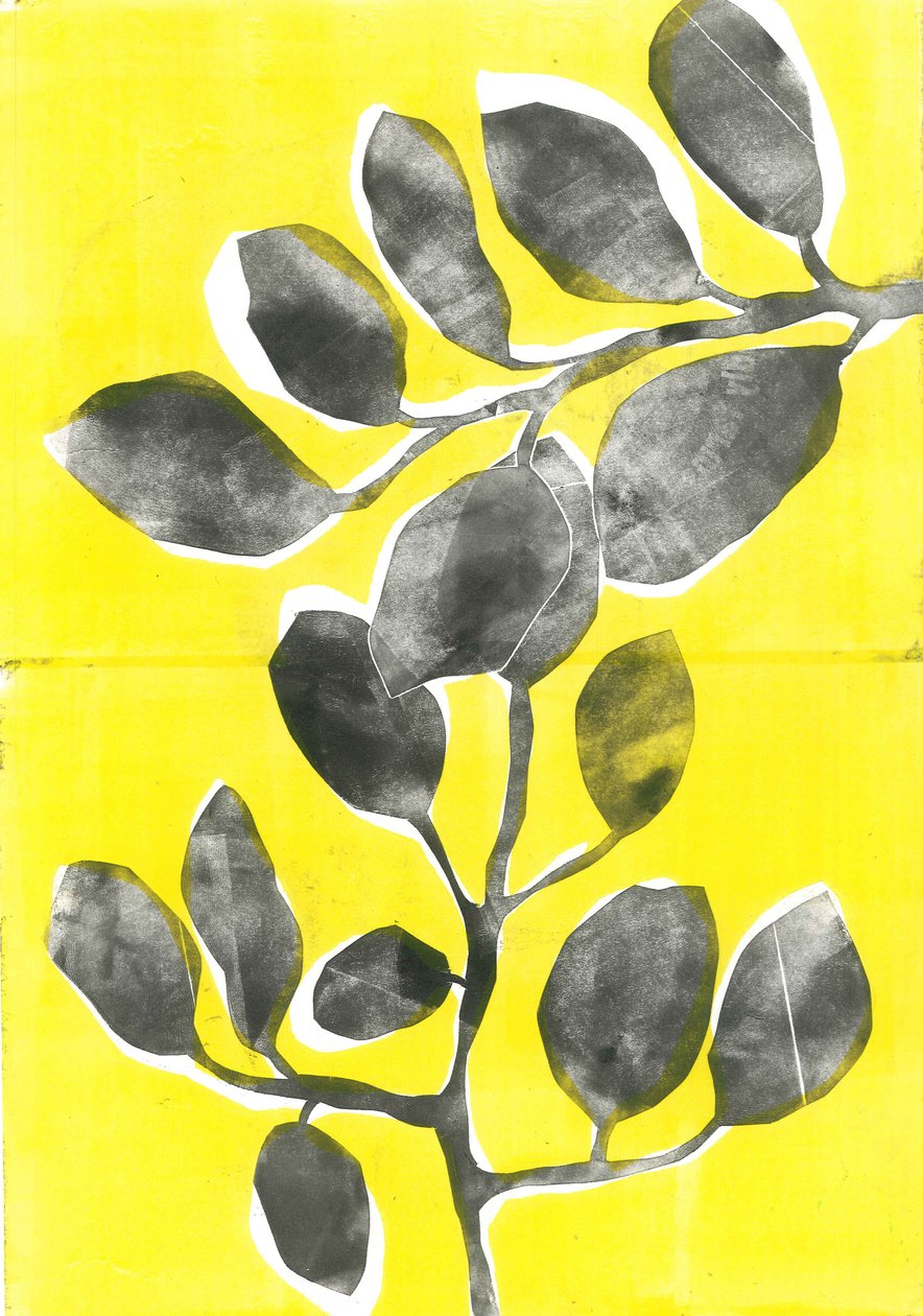 Nyári kert IV, 2015 (monoprint papírra) alkotó: Stephen Dow