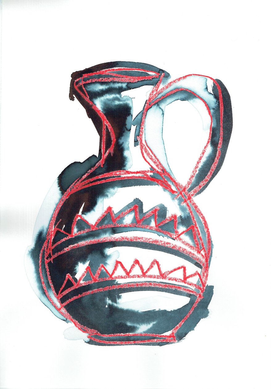 Vessel V, 2016 (olajpasztell és textilfesték papírra) alkotó: Stephen Dow