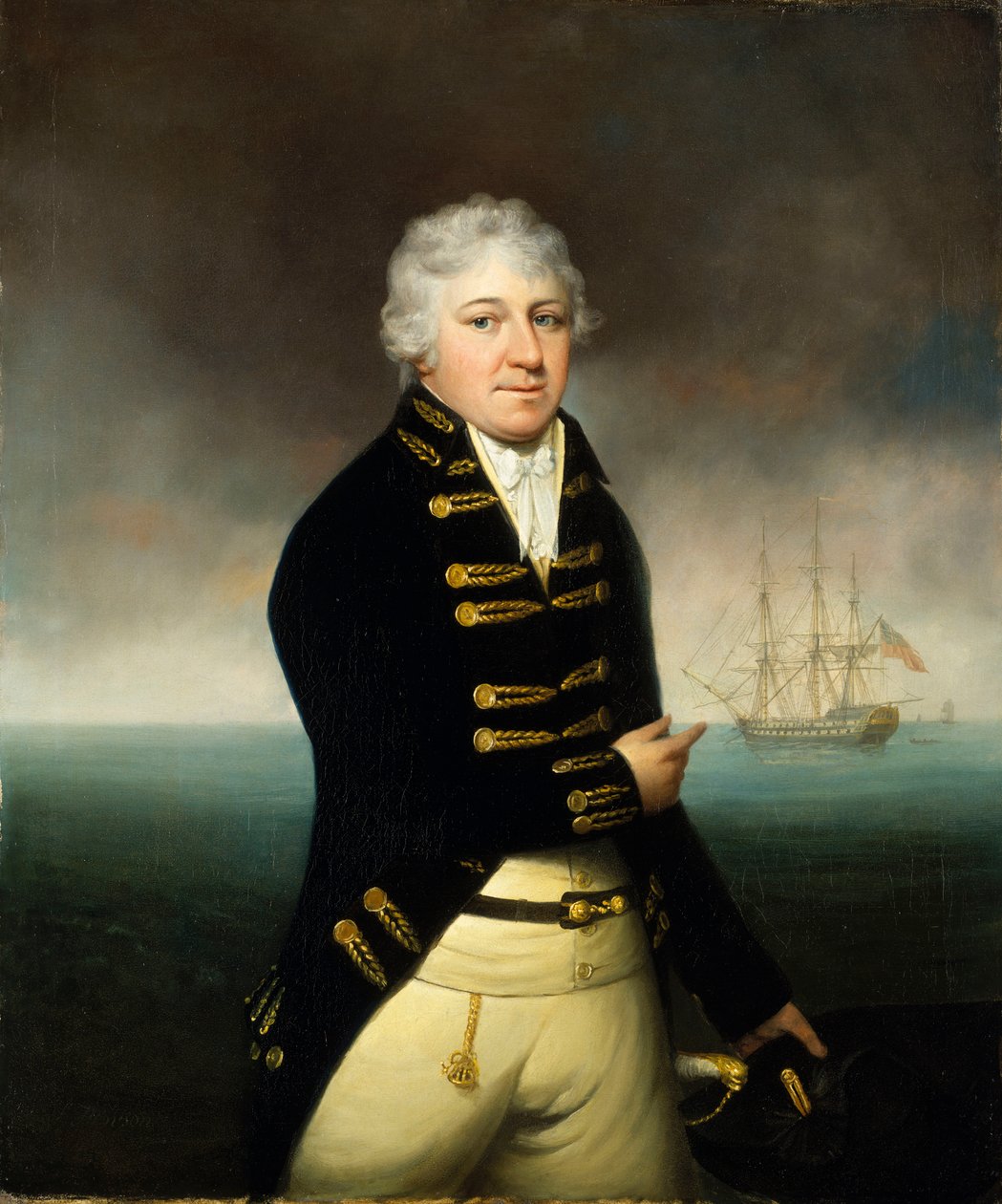 A Kelet-indiai Társaság kapitányának portréja, 1800 körül (olajfestmény) alkotó: Stephen Hewson