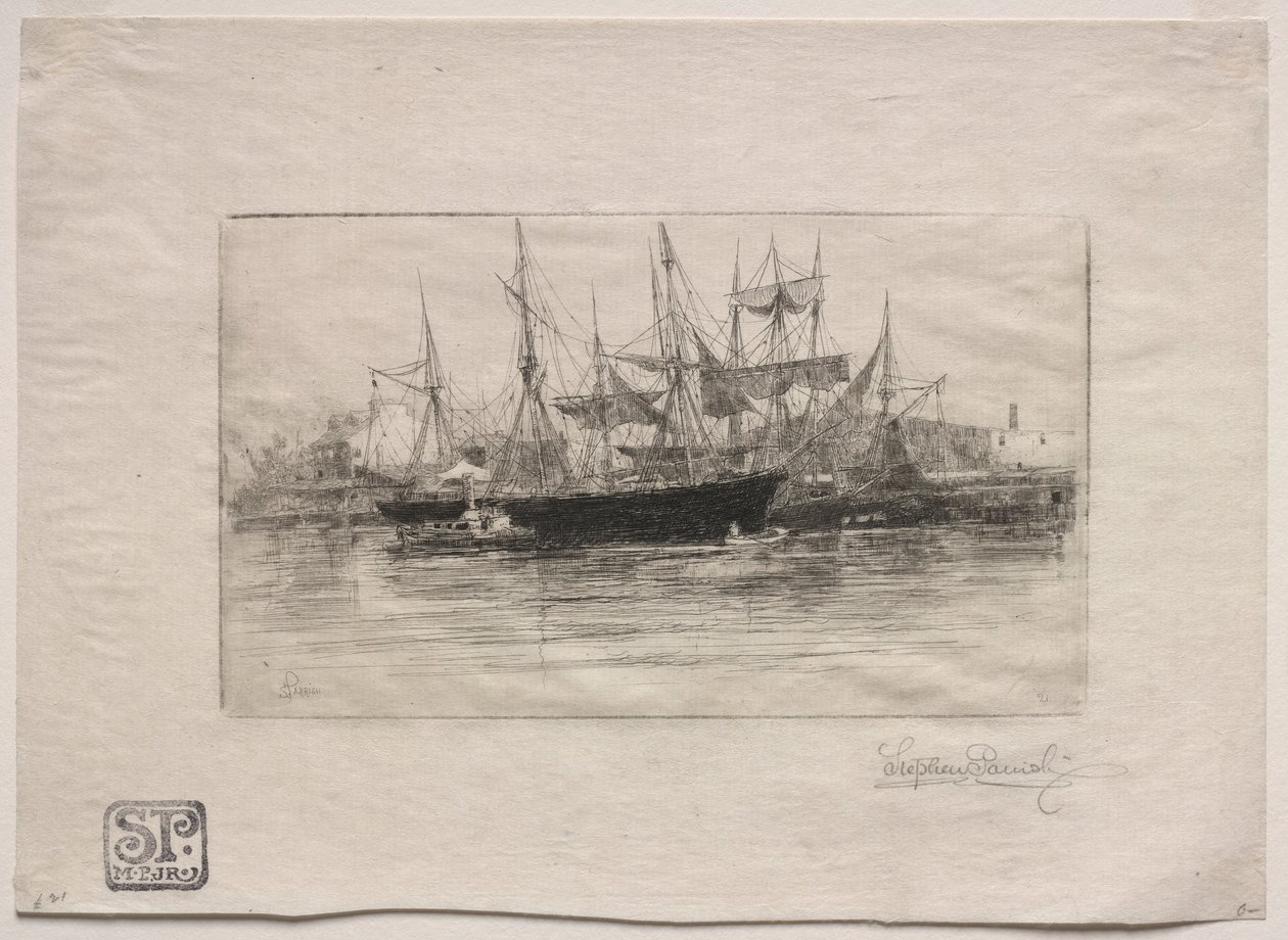 Point Breeze Oil Wharves, 1880. alkotó: Stephen Parrish