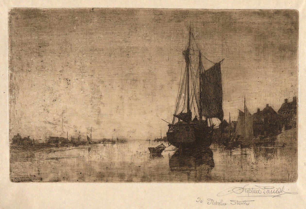 Folyói jelenet hajóval alkotó: Stephen Parrish