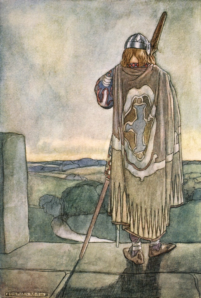 „Finn messze hallotta a tündérhárfa első hangjait”, 1910 alkotó: Stephen Reid