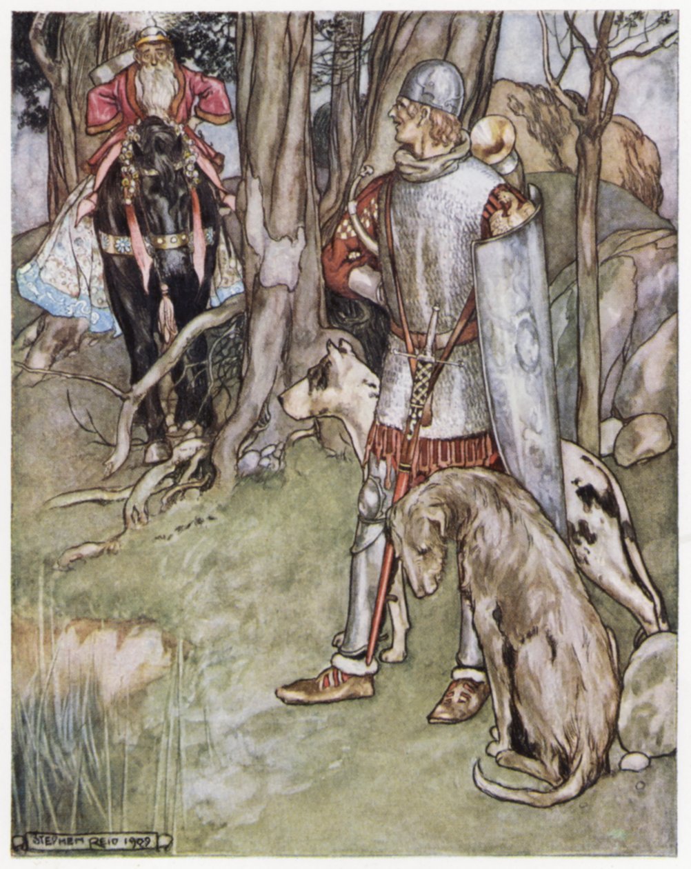 Illusztráció Siegfried, a sárkányölőhöz (színes litó) alkotó: Stephen Reid