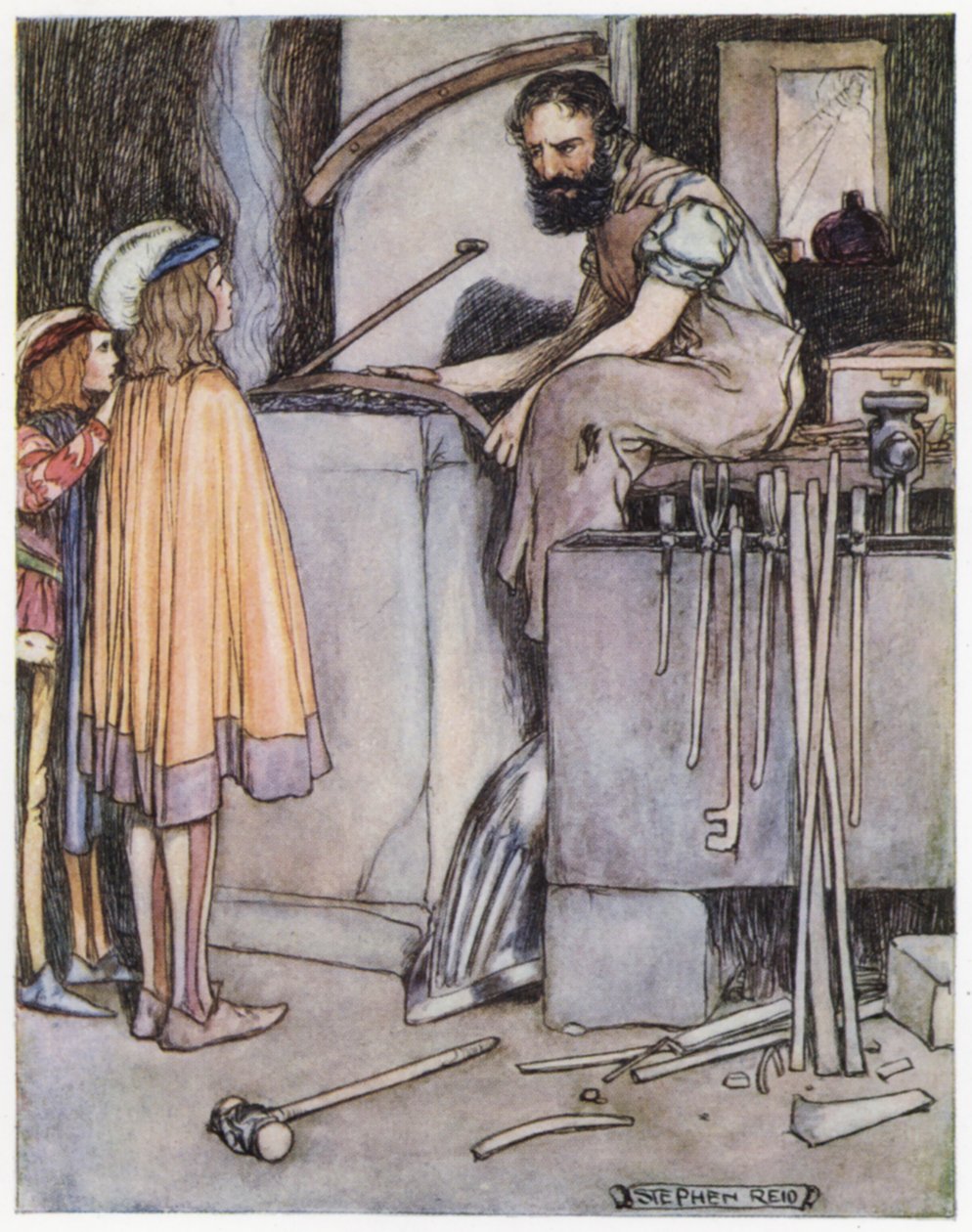 Illusztráció Siegfried, a sárkányölőhöz (színes litó) alkotó: Stephen Reid