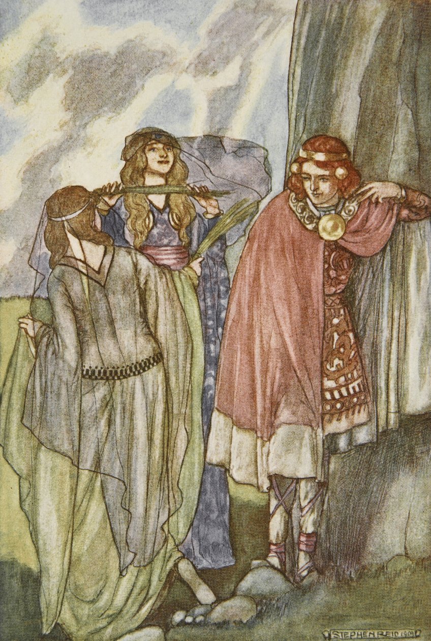 The Fairy Swan-Maidens, illusztráció a „Cuchulain, The Hound of Ulster” című művéből, Eleanor Hull (1860-1935) alkotó: Stephen Reid