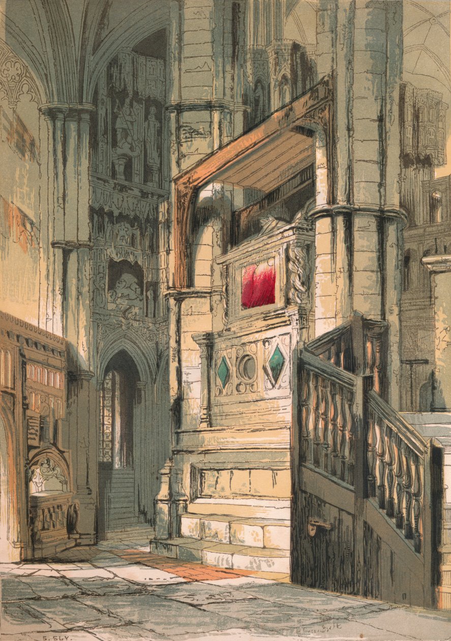 Westminster apátság. A kórus déli folyosója, 1845 alkotó: Stephen Sly