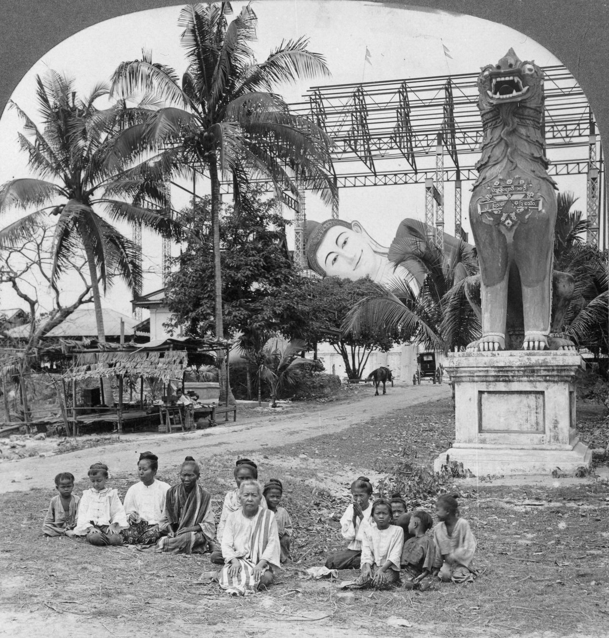 Buddha óriási fekvő alakja, Pegu, Burma, 1908 alkotó: Stereo Travel Co