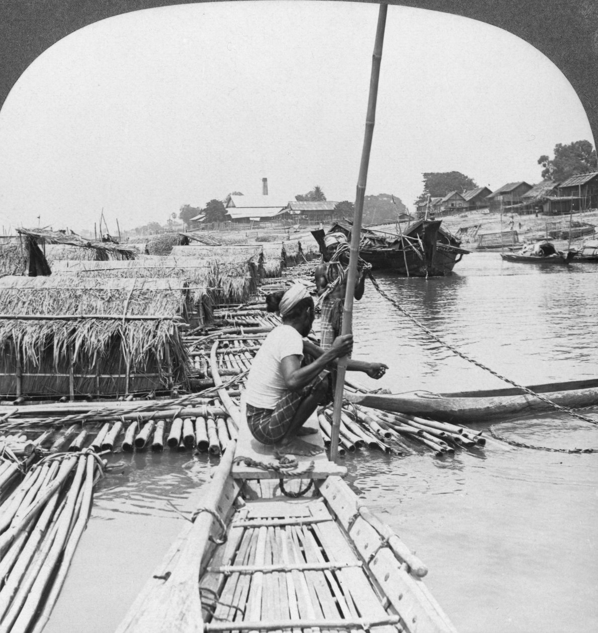 Tutajok az Irrawaddy folyón, Mandalay, Burma, 1908. alkotó: Stereo Travel Co
