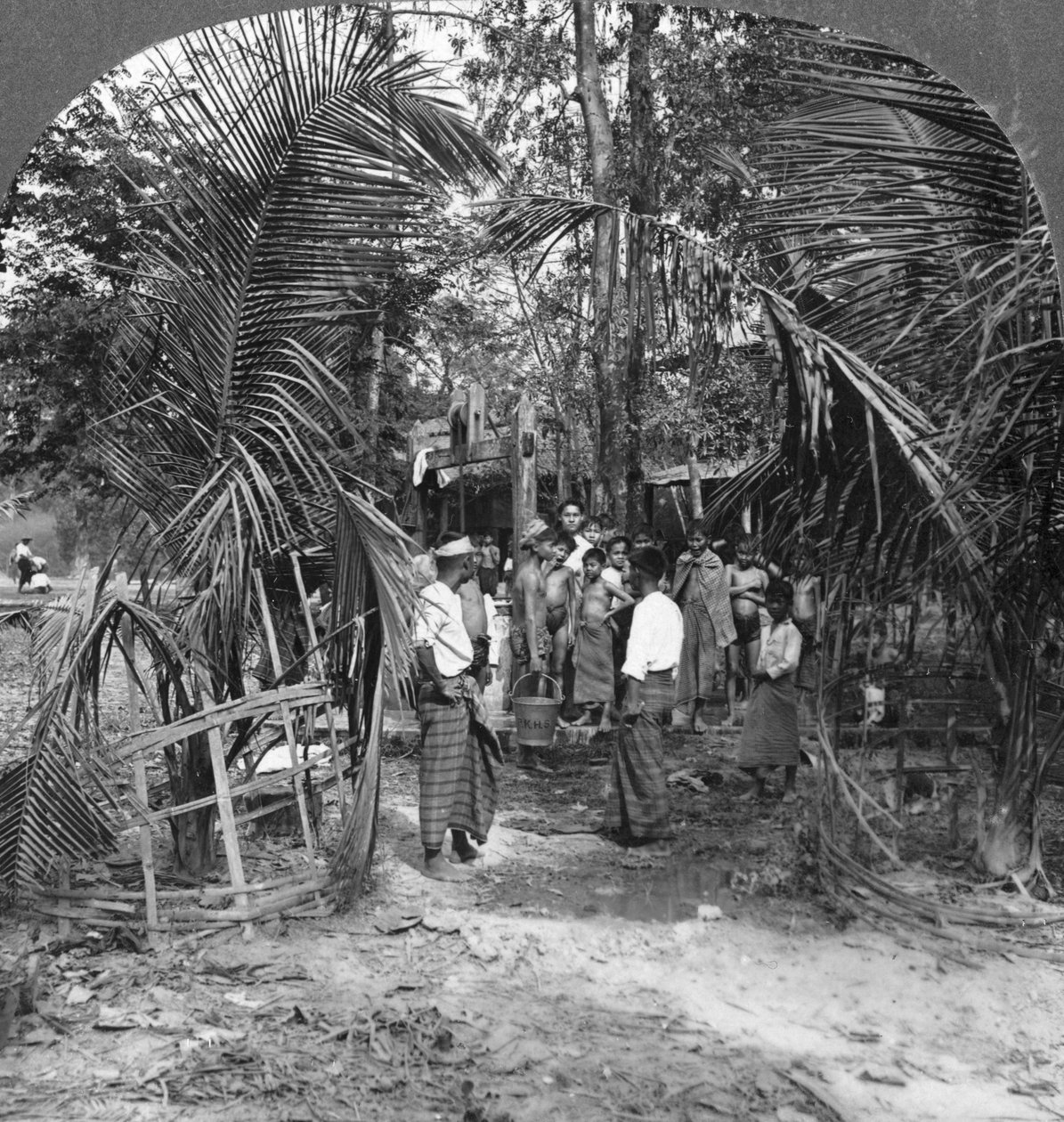 Az Amerikai Baptista Misszió iskolásai, Rangoon, Burma, 1908 alkotó: Stereo Travel Co