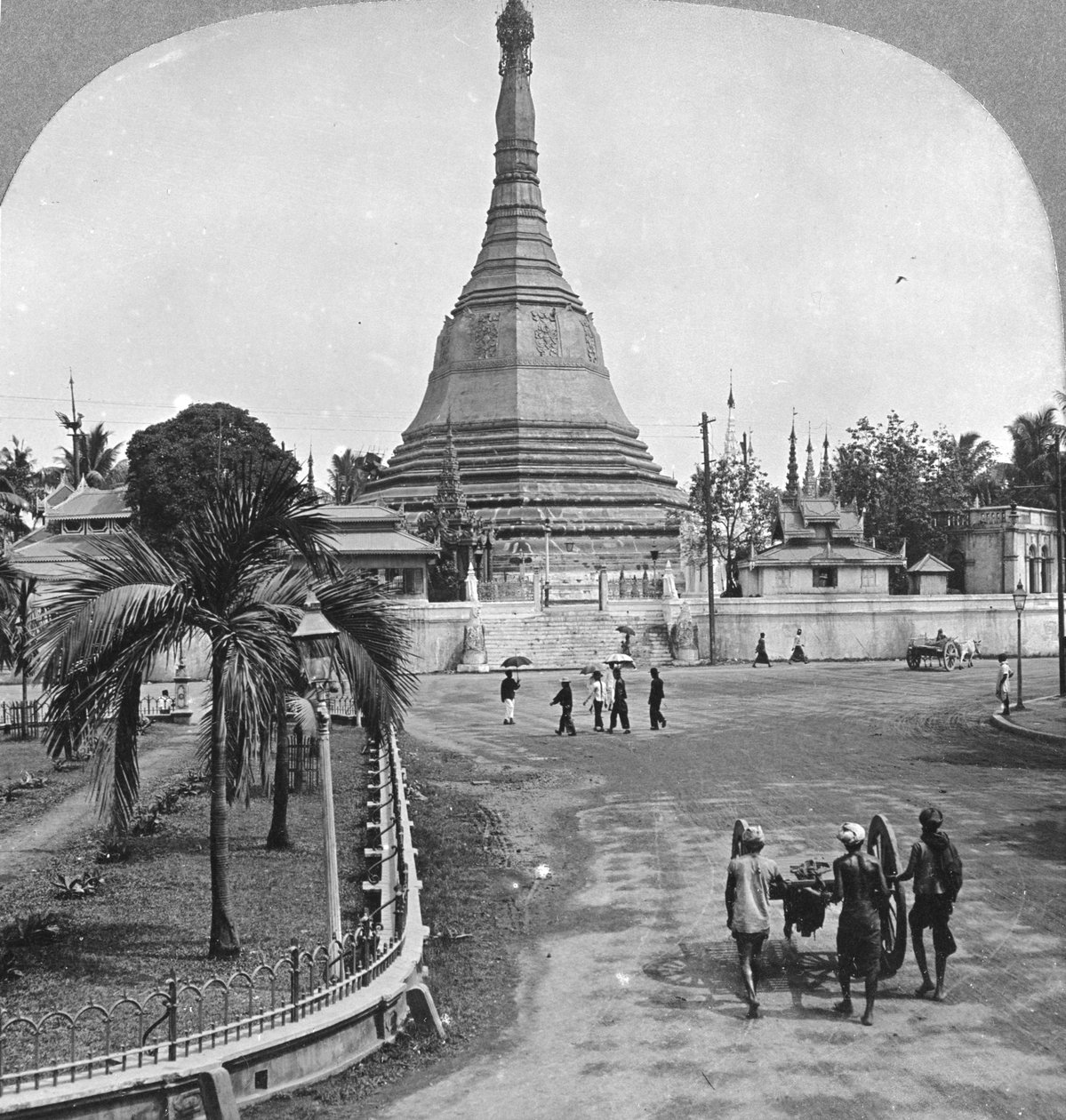 Sule Pagoda a Pagoda Streetről, Rangoon, Burma, 1908 alkotó: Stereo Travel Co