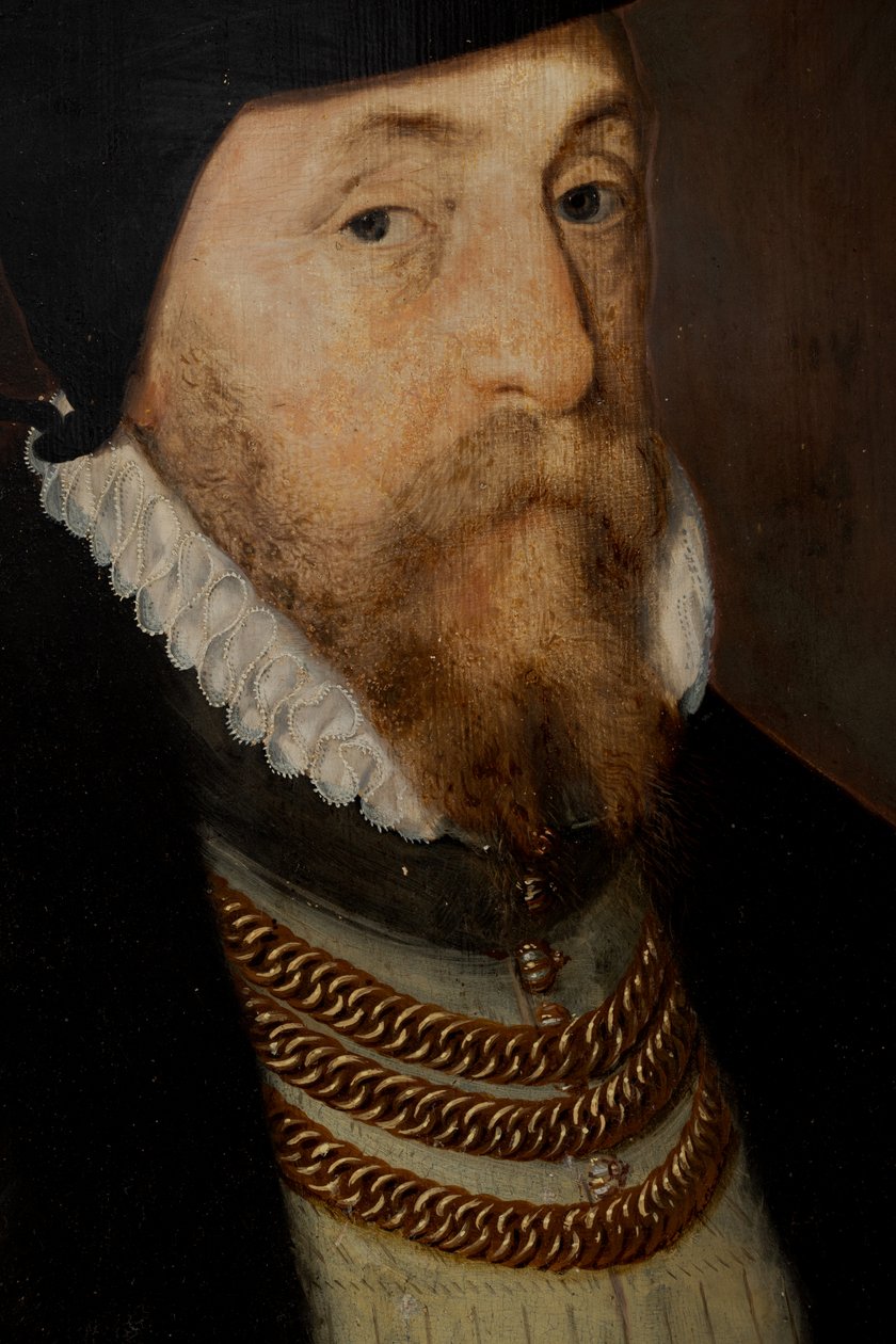 Sir Thomas Gresham (kb. 1518-1579), 1518-79 körül (olaj, tábla) alkotó: Steven van der (attr. to) Meulen