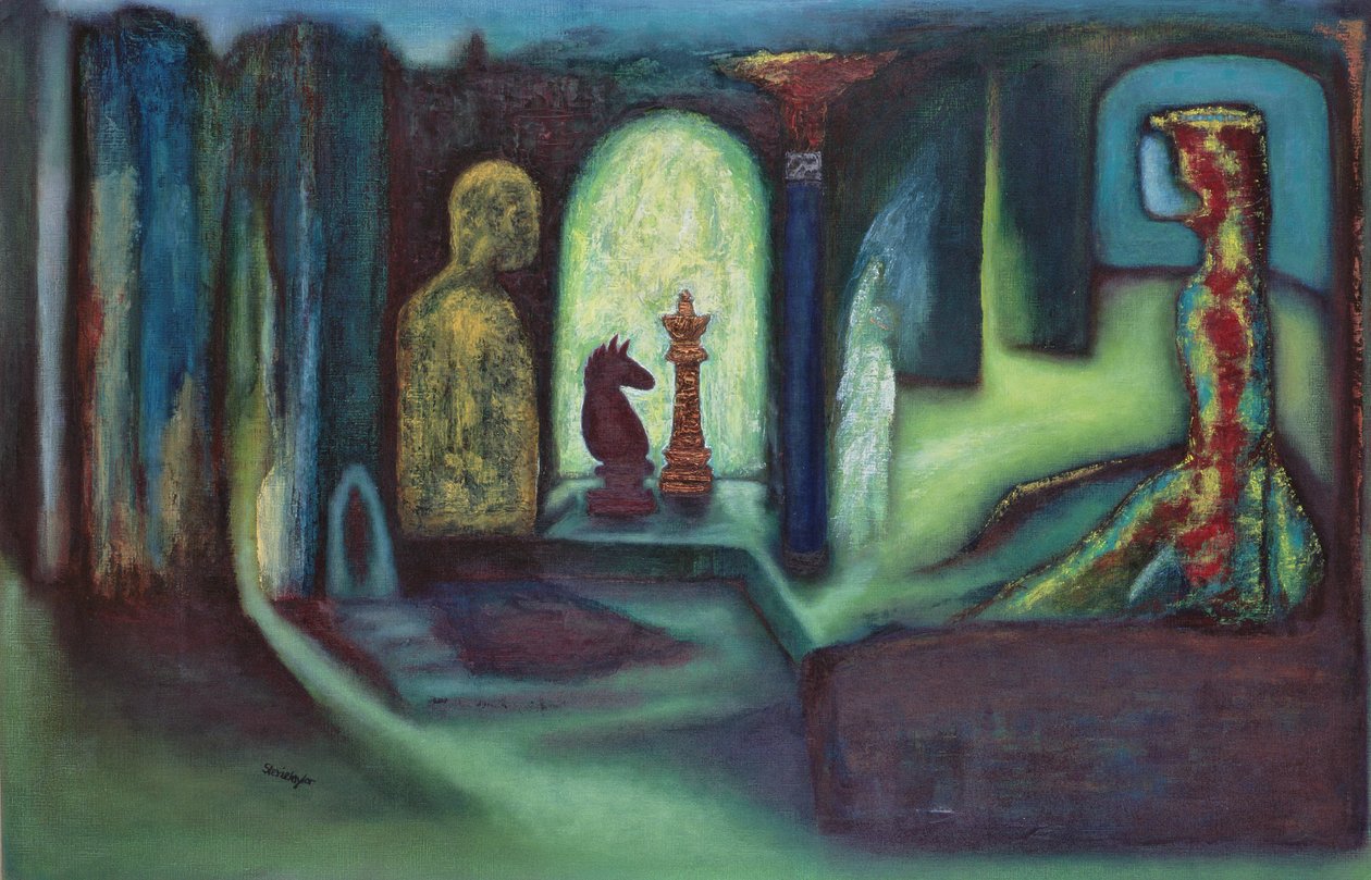 Játékosok, 2004 (olaj, papír) alkotó: Stevie Taylor