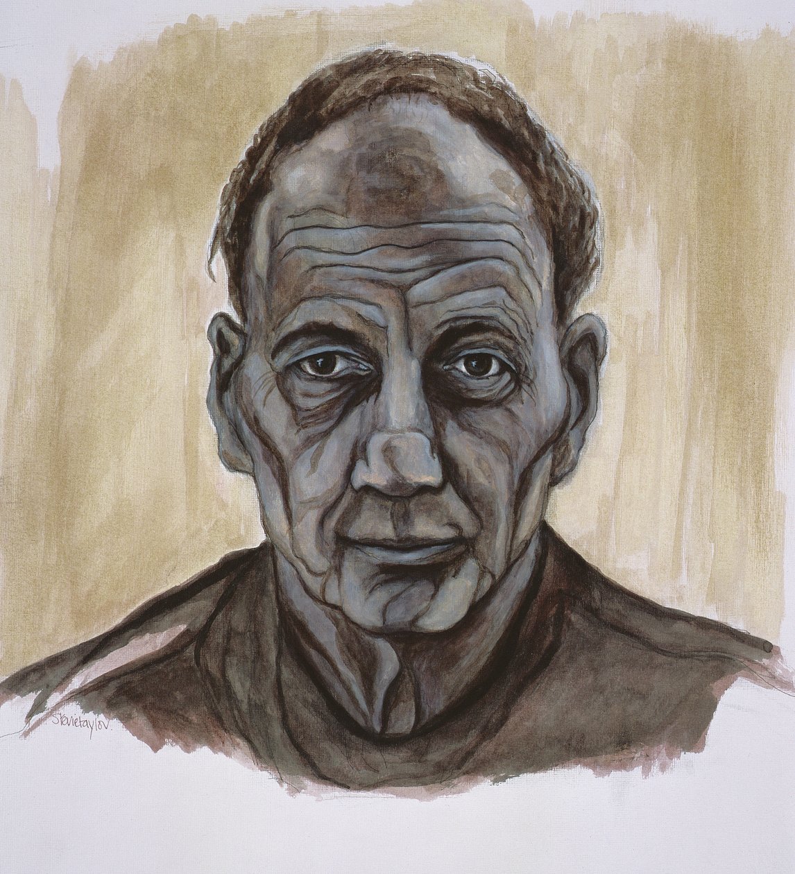 Frank Auerbach portréja, 2002 (indiai tinta és toll és ceruza átmosása papíron) alkotó: Stevie Taylor