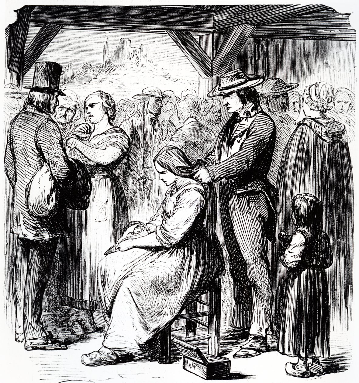 Hajárusítási vásár az Auvergne kerületben, 1862 alkotó: Steyert