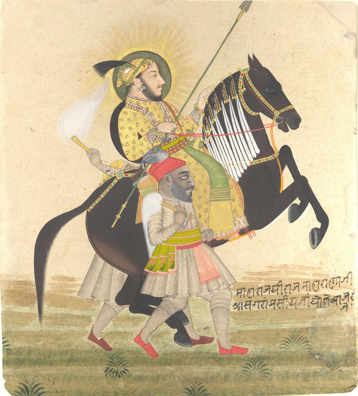 Maharana Sangram Singh díjazott mén lovaglása alkotó: Stipple Master